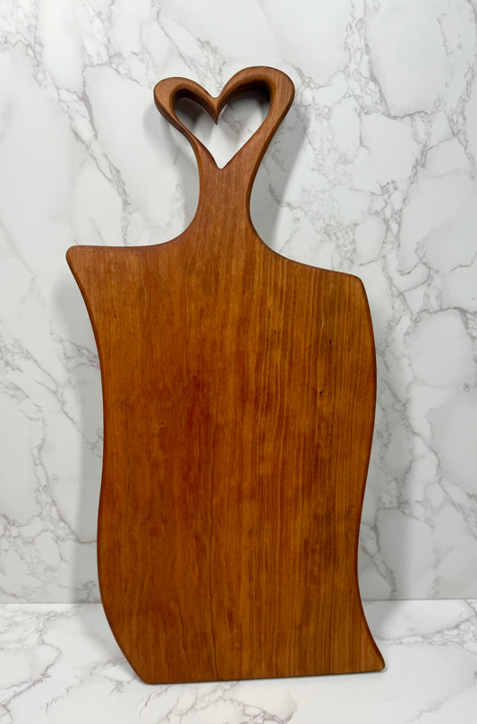Cherry Heart Handle Charcuterie Board