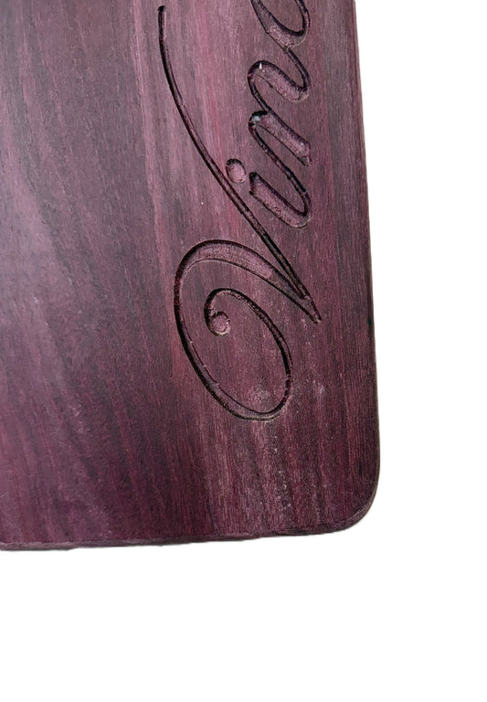Wine Bottle Shaped Charcuterie Board- Purple Heart Hardwood