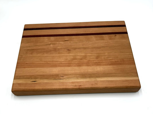 Cherry Edge Grain Cutting board with Padauk stripes