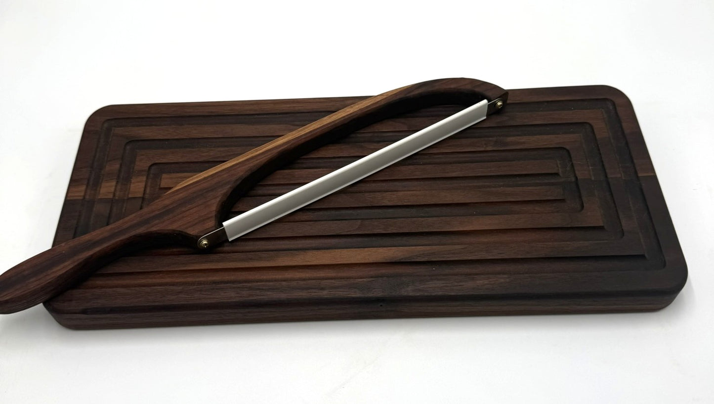 Black Walnut Bread board and Knife Set 18" x 9"