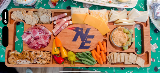 New England Patriots Maple Charcuterie board 23" W x 11" H