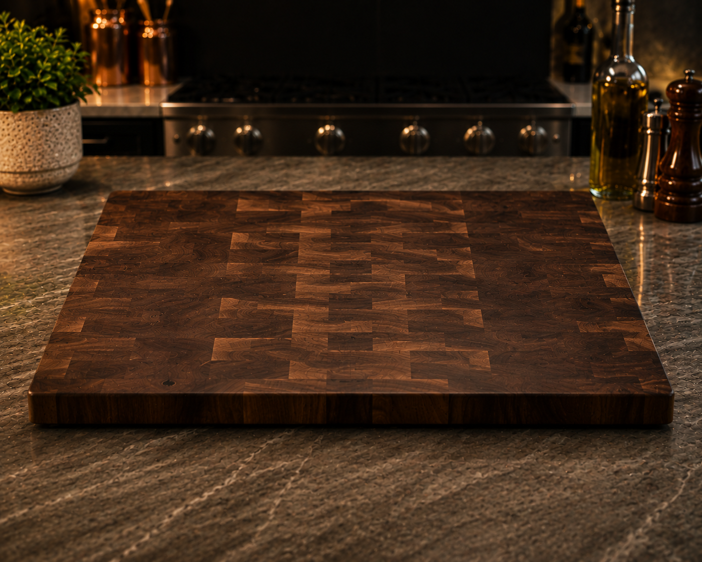 Premium Walnut End Grain Cutting Board – Handcrafted & Durable