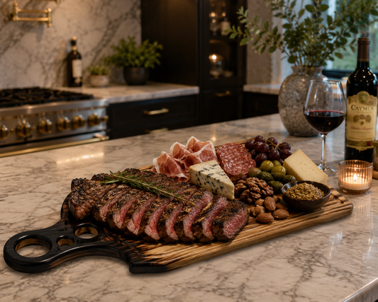 Artisan Chard 3 hole Charcuterie Board & Serving  board 23" x 8"