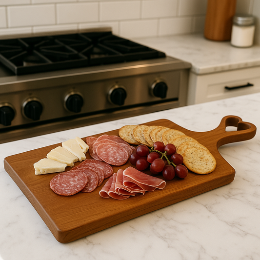 Cherry Heart Handle Charcuterie Board