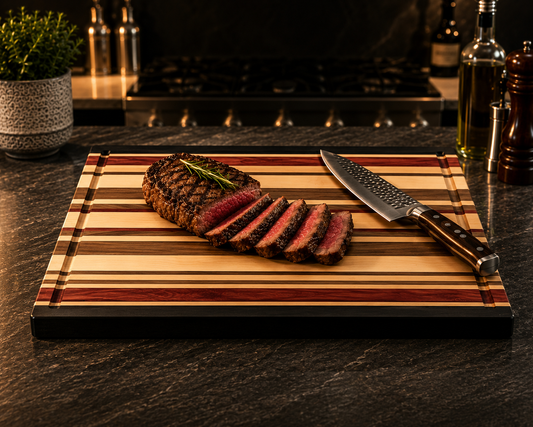 The OKI 25 – Handcrafted Hardwood Cutting Board Free Stand  24" x 14" x 1.5"