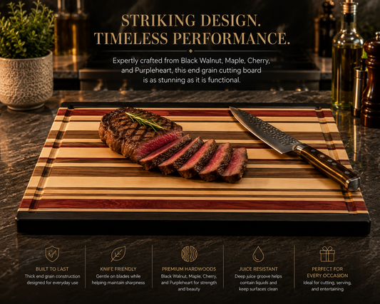 The OKI 25 – Handcrafted Hardwood Cutting Board Free Stand  24" x 14" x 1.5"
